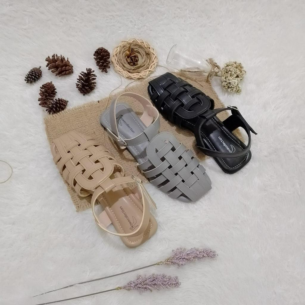 Sandal Flat Wanita POPPY Sandal Wanita Kekinian Kasual NESANH