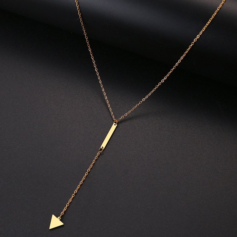 Geometric Triangle Tassel Necklace Accessories Short Clavicle Chain Personality Simple