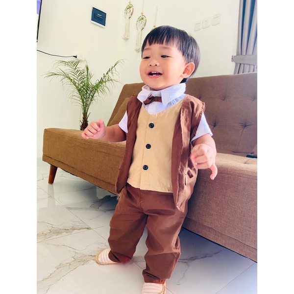 tuxedo anak laki laki 4 5 6 7 tahun (SIZE BESAR 4-7 TAHUN) baby tuxedo set tuxedo bayi baju kondangan cowok jas baby jas kondangan anak  formal