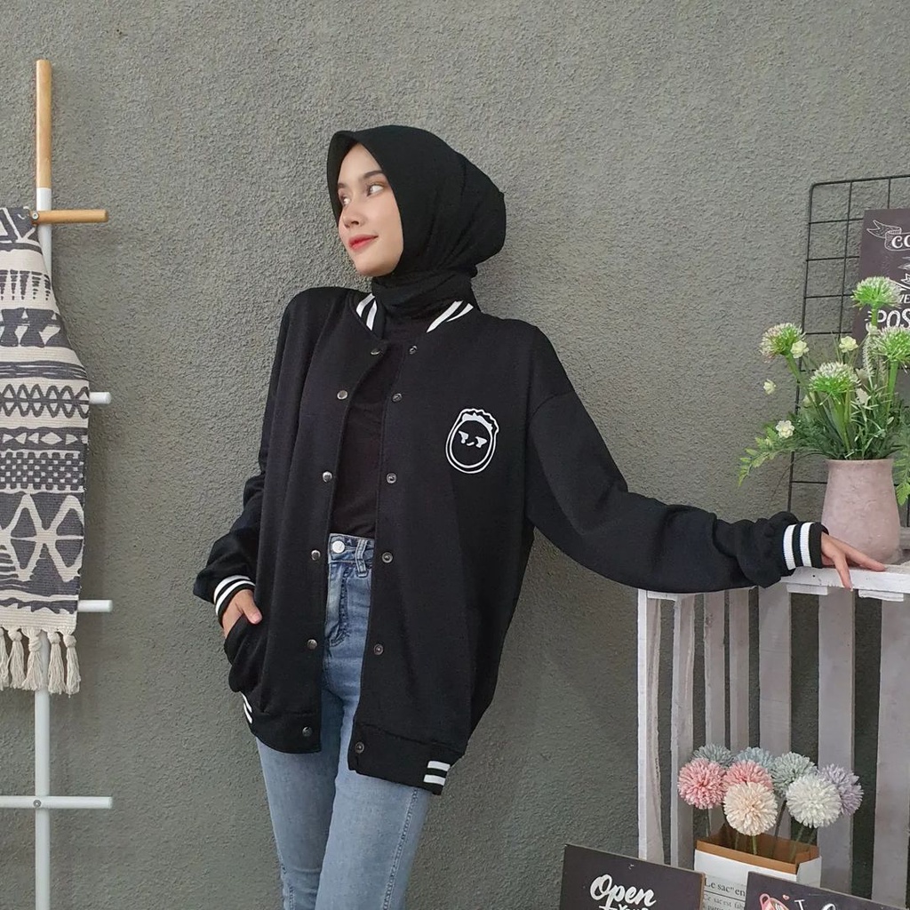 Jaket Baseball BE SMILE Wanita/Pria XXL