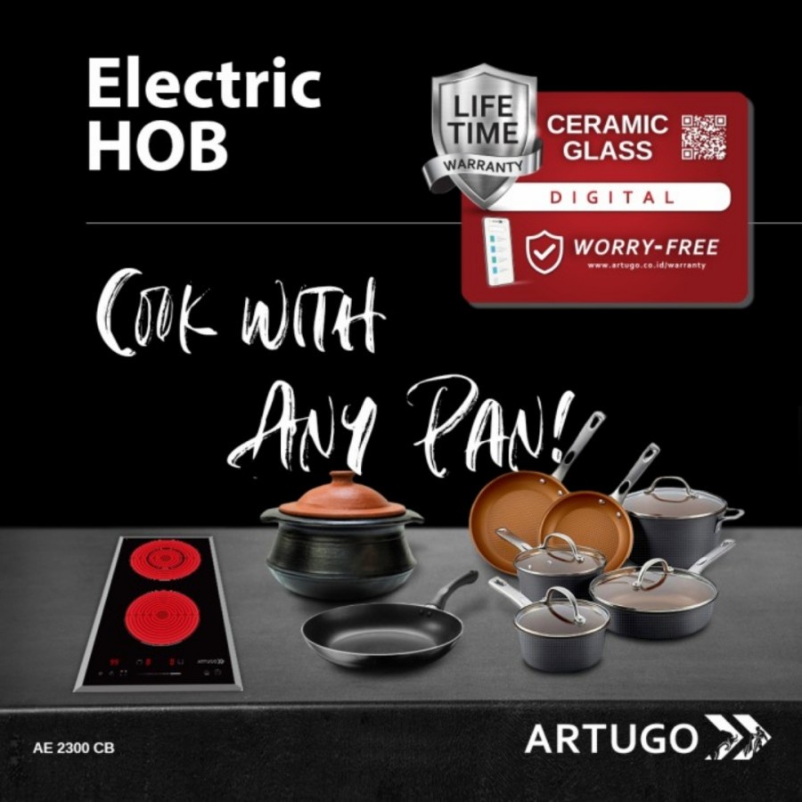 Artugo Built In Electric Induction Hob AE 2300 CB Panjang 30 cm