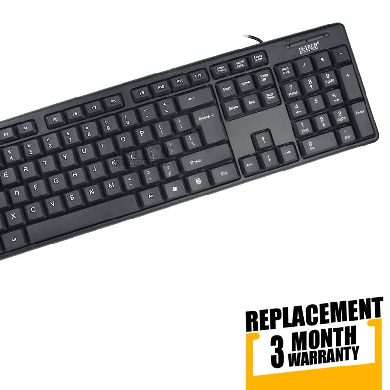 ◄ Keyboard USB Standar M-Tech Original for PC Laptop Android - Hitam ☁