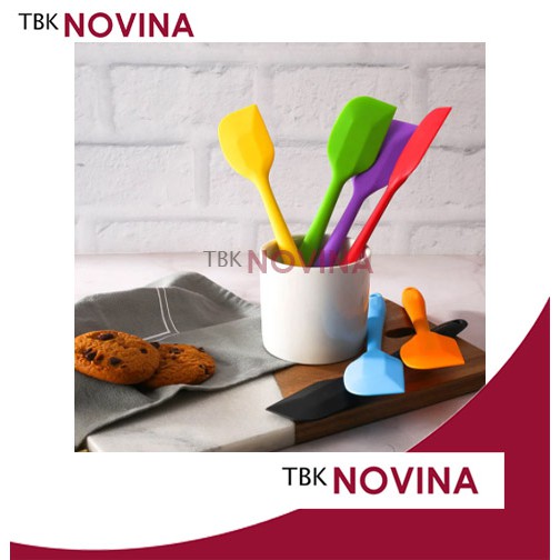 SPATULA SILIKON TAHAN PANAS SIZE S &amp; M - PENGADUK ADONAN - PENGOLES SELAI - FOOD GRADE