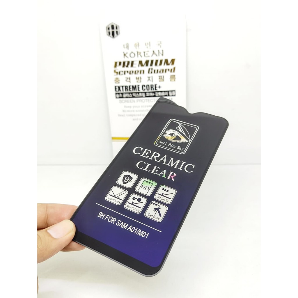 Ceramic CLEAR ANTI BLUE Samsung A01 A015F M01 5.7 inch Screen Protector Full Layar No Sidik Jari Ant