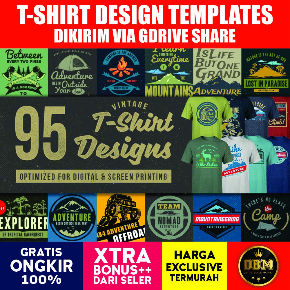 95 T-Shirt Designs Bundle - Photoshop &amp; Illustrator