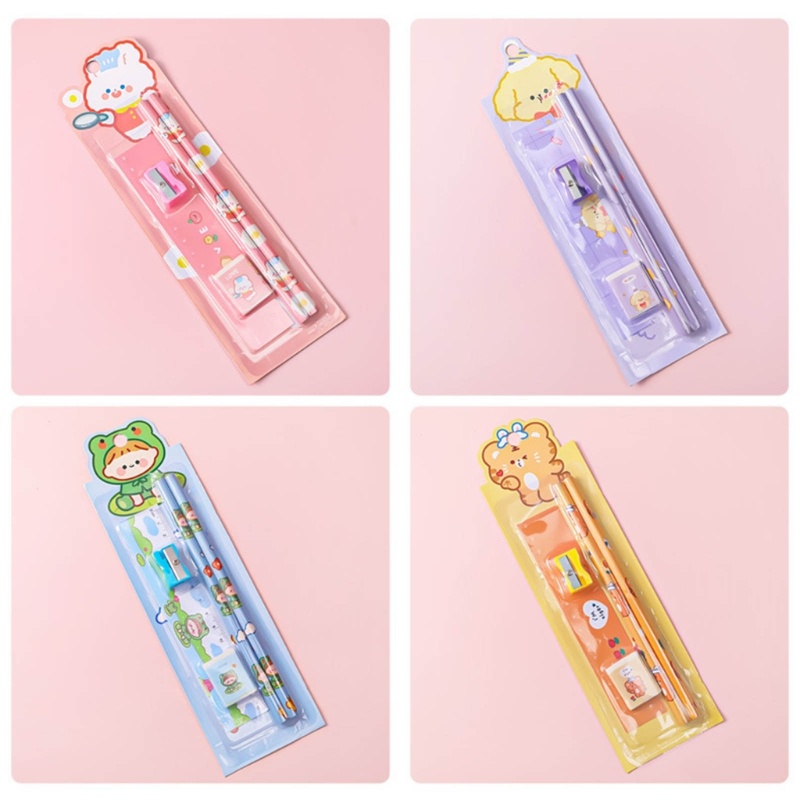 Zzz Set Pensil Metrik + Penggaris + Penghapus + Rautan Untuk Anak Sekolah