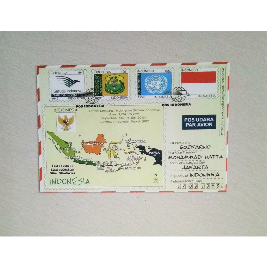 

MCPS Map Cover on Postcard Series Indonesia Kartu pos kartupos