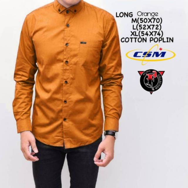 Kemeja lengan panjang polos formal bahan poplin 40s kahatex