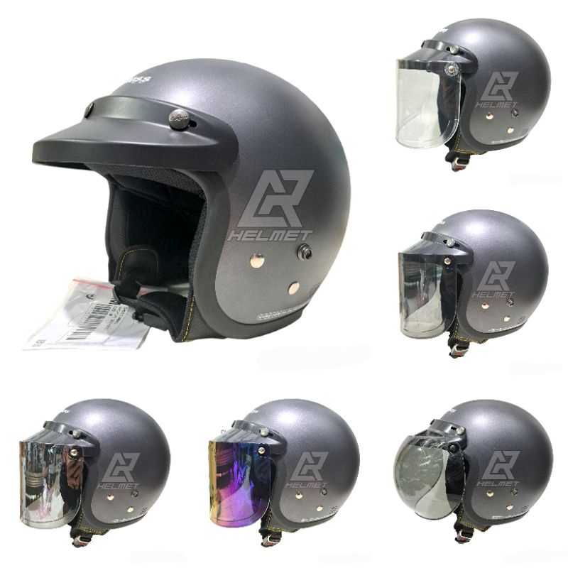 helm cargloss original anchore grey doff/abu doff kaca datar