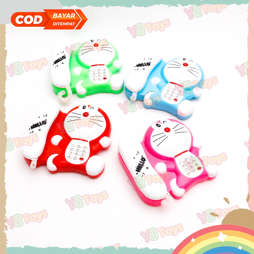 YGtoys Mainan Telepon Anak Perempuan Cewek Karakter Doraemon Mainan Musik Music Phone