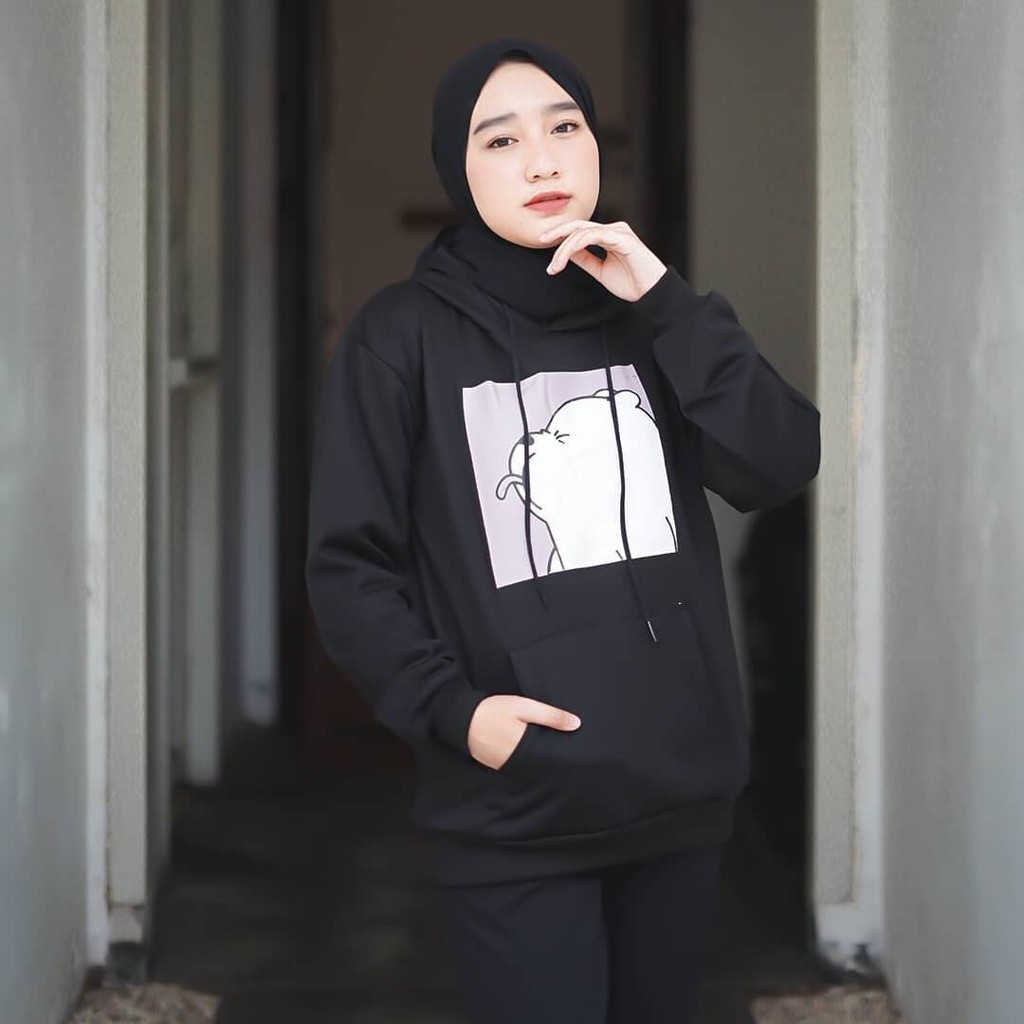 Cute Hoodie Cewek Terbaru l Sweater Hoodie Wanita Tebah Kpop COD