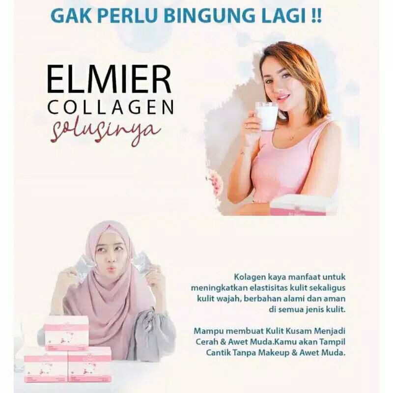 Elmier Collagen Drink Minuman Kolagen Sehat Official Original Colagen Elmer Beli 3 Gratis 1