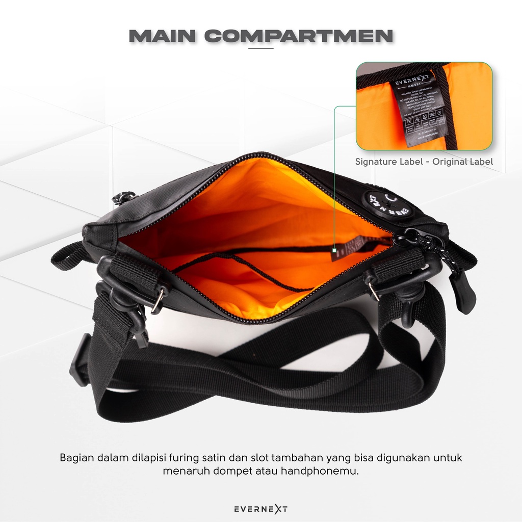 Tas slim bag mini pria kualitas distro tas sling bag cowok waterproof pria ukuran kecil tas slingphone hp android tas selempang bahu pria tempat menyimpan uang cash dan stnk motor tas slingbag mini casual pria anti air