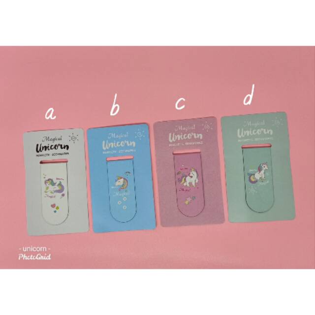 Pembatas buku || bookmark magnet unicorn lucu