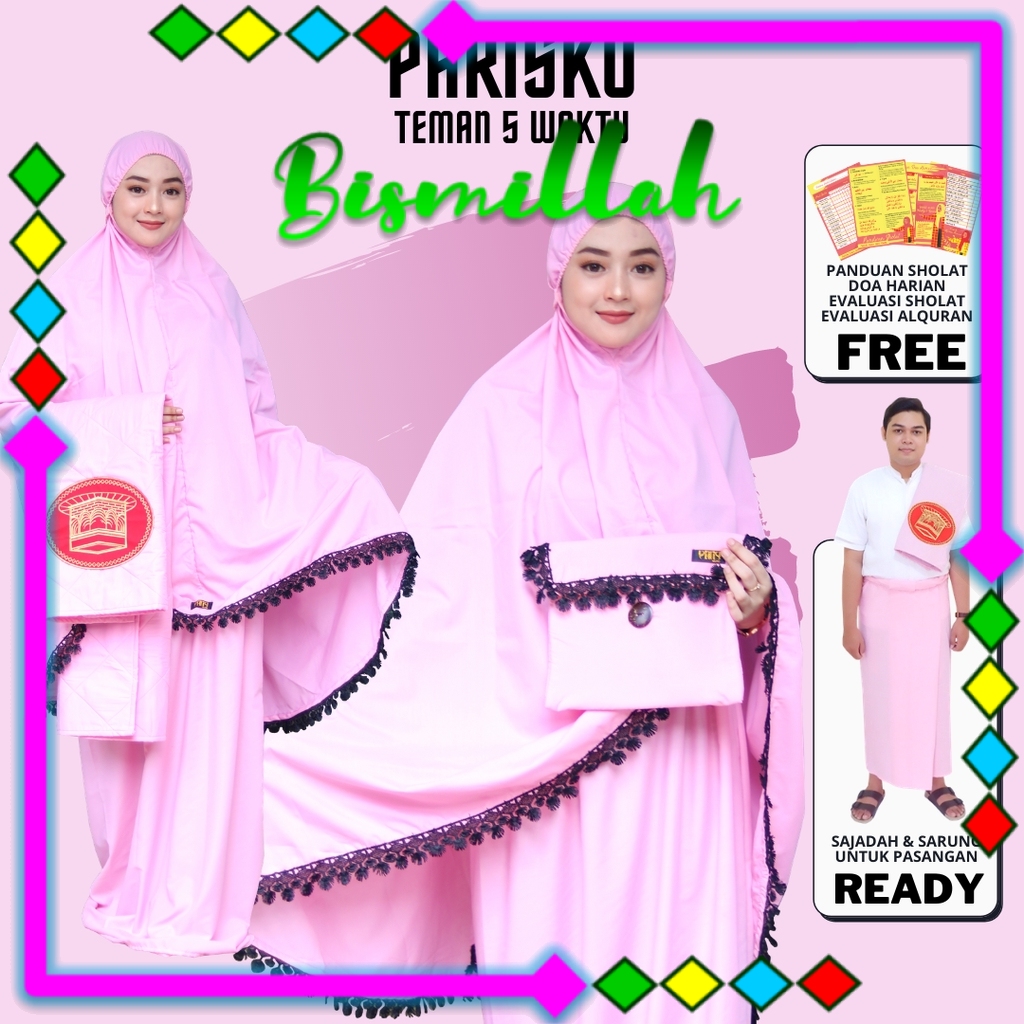 PARISKU Prayer Set Mukena dewasa jumbo katun adem mukenah eksklusif model mukena terbaru 2020