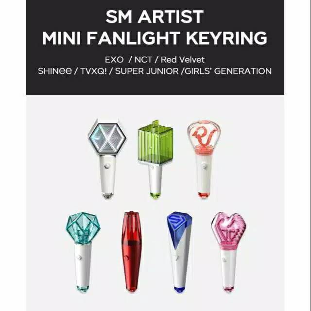 MINI FANLIGHT LIGHTSTICK KEYRING EXO NCT RED VELVET SHINEE TVXQ SUPER JUNIOR SNSD