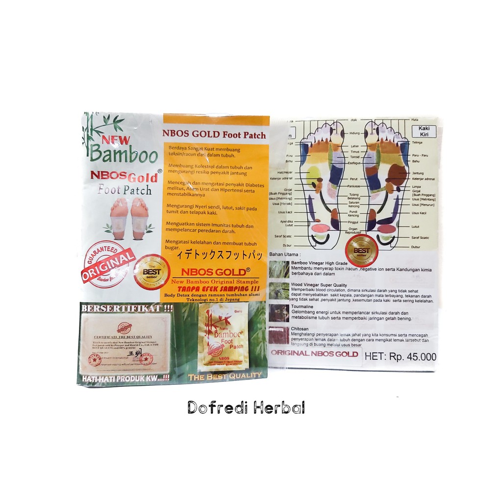 Koyo Kaki Bamboo NBOS GOLD Foot Patch ORIGINAL