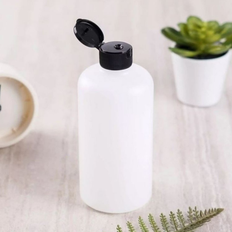 BABEE - BOTOL PLASTIK 500 ML HDPE FLIPTOP BENING PUTIH HITAM /BOTOL 500ML FLIPTOP / BOTOL ISI ULANG [HARGA GROSIR]