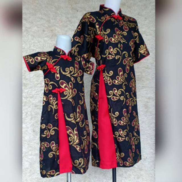 Ethnickidswear Cheongsam Dress Batik Anak Cheongsam Batik Qipao Couple Baju Imlek Dress Imlek