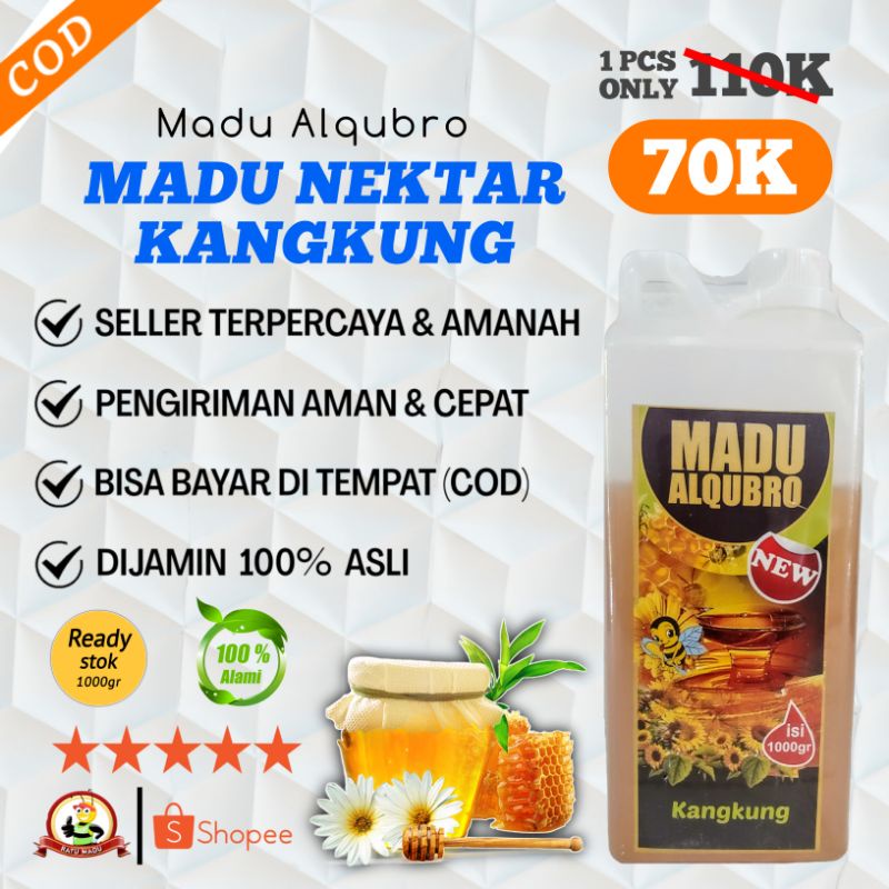 

Madu Asli Murni Al Qubro 1Kg Madu Nektar Kangkung