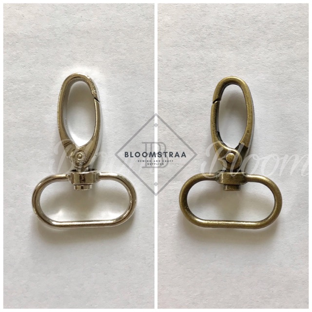 Ring kait 2,5 cm kew kew lobster nikel ATG gantungan tas kait 25 mm kewkew bakar 2,5cm