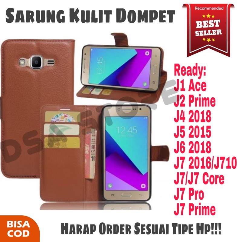 Sarung Kulit Samsung J1 Ace J2 J5 J7 Prime J7 Pro Flip 