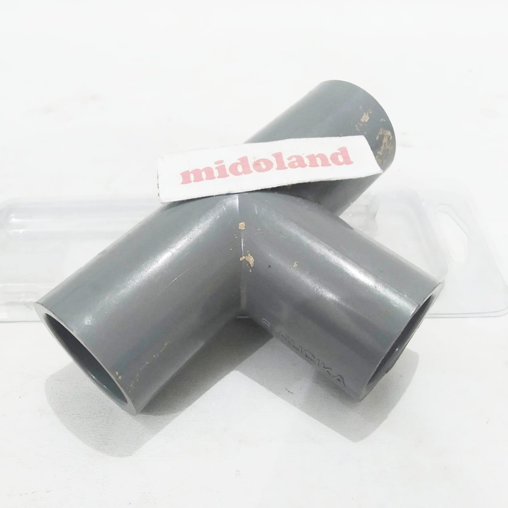 Sok pipa sambungan cabang 3 keni knee T tee polos 3/4 in inch rucika midoland