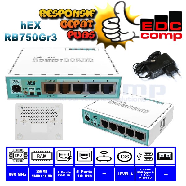 MIKROTIK RB750GR3 HEX / RB750GR3 HEX ROUTER MIKROTIK