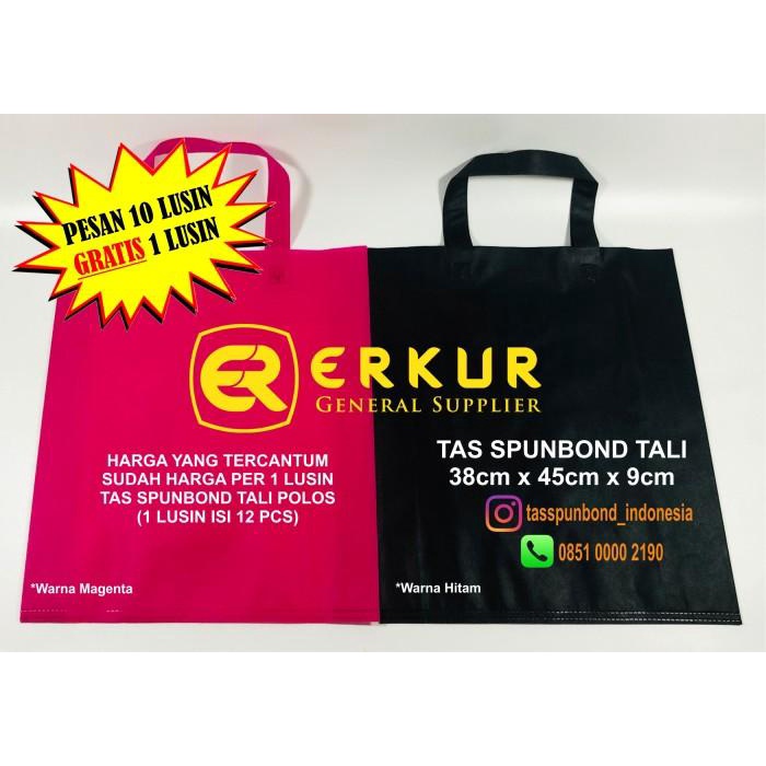( Bag Tali 38 X 45 X 9 Cm ) Goody Bag / Eco Bag / Tas Kain Spunbond