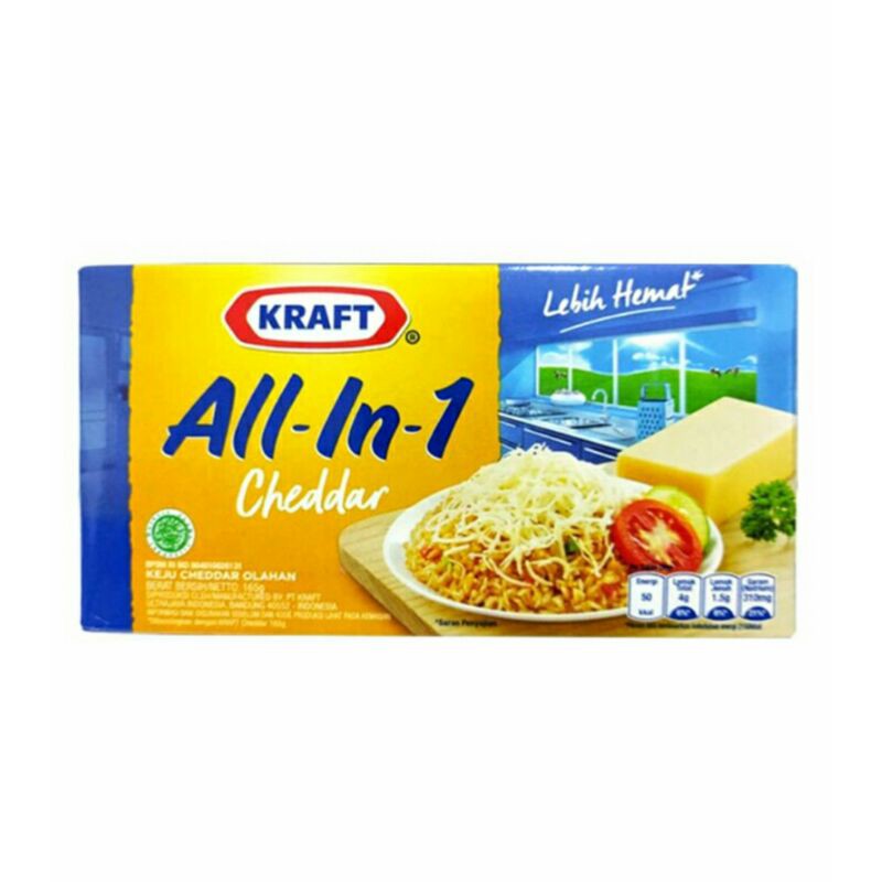 

Kraft All In One Cheddar 165G - Keju Lebih Hemat