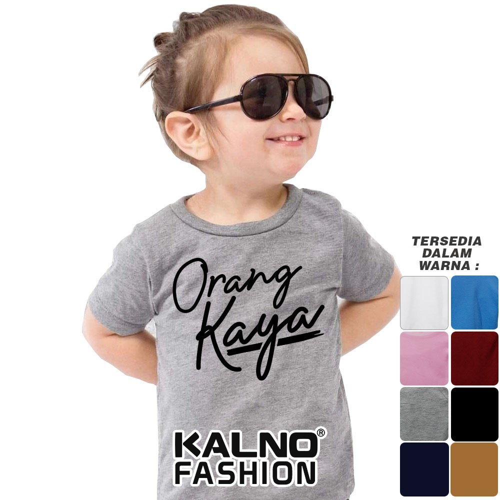 Baju Anak Print orang kaya 218 - Anak Anak Umur 1 -  7 Tahun Ukuran S M L XL Bahan Katun polyester