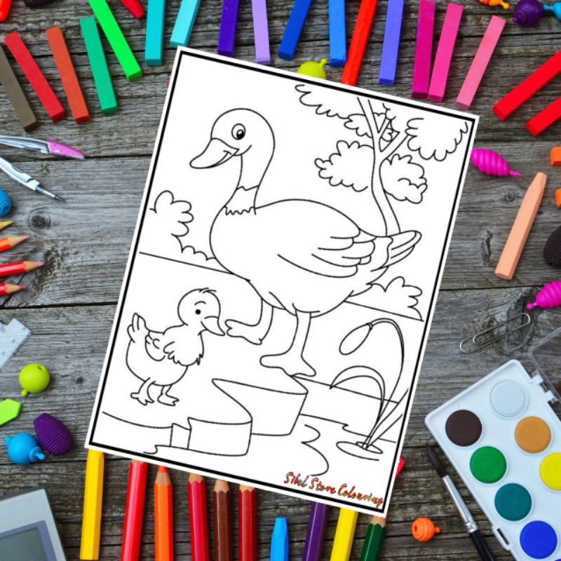 

Kertas Mewarnai Gambar Anak Tema Duck / Bebek / Kertas Gambar (10 lembar Gambar)