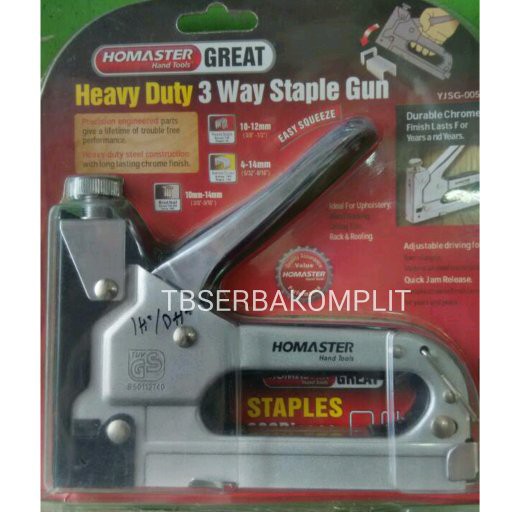 

Gun Staple Homaster 3 Way 10-12mm round staple 10-14mm brad nail 4-14mm narrow crown include isi