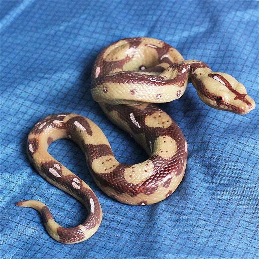 Lanfy Mainan Ular Koleksi Hadiah Mainan Halloween Model Python Liar Ukuran Besar Model Hewan Mainan Model Python