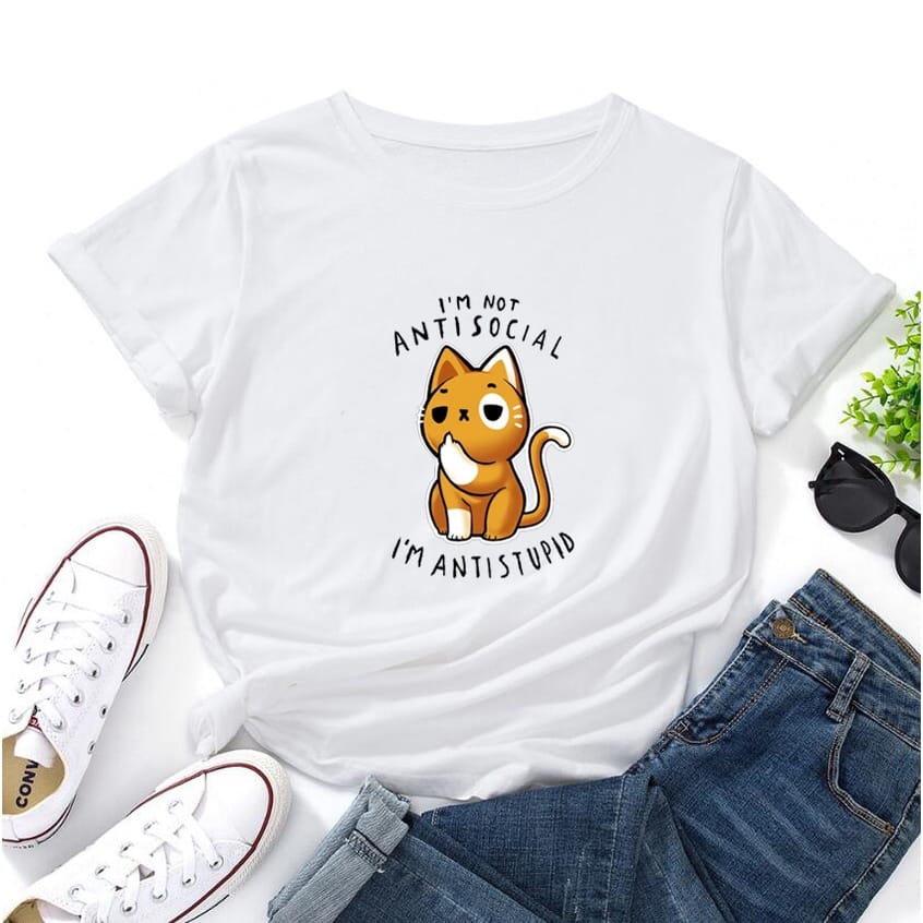 MYSTIQUE.ID-BAJU KAOS I'M ANTISTUPID T-SHIRT LUCU DAN AESTHETIC