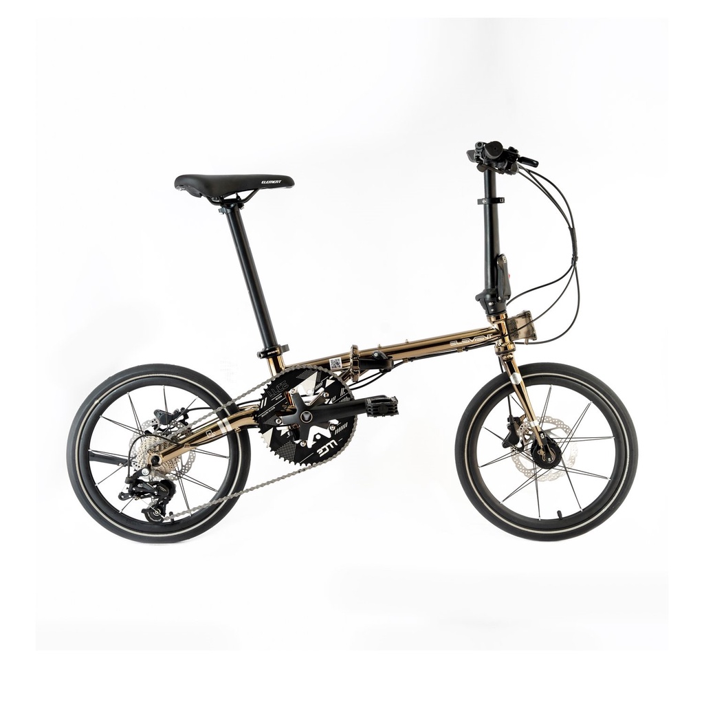 Sepeda Lipat Element Troy UV 10 Speed Black Chrome Gold