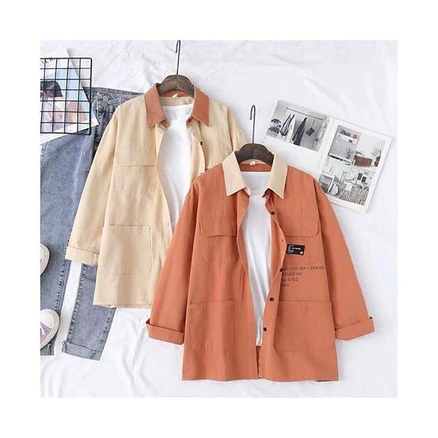 TEXAS SLEEVE JAKET PARKA WANITA BAHAN BABY CANVAS KOREA STYLE