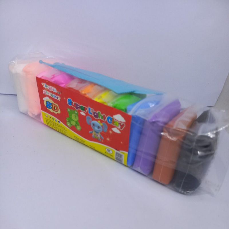 [ERA] Polymer clay import 12pcs polymer clay light clay super light clay soft clay mainan edukasi