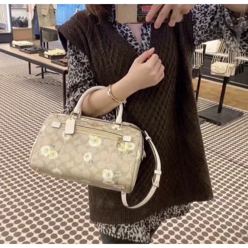 Coach Rowan Satchel In Signature Canvas With Daisy Print (C2849)