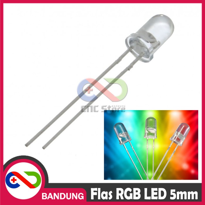 LED FLASHING THREE COLOR COLORFUL 5MM RGB LIGHT CLEAR DUA KAKI DIMMER