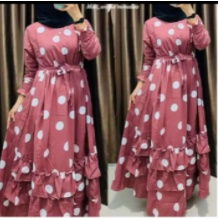 LANGSUNG KIRIM Big Size XXXL - Gamis Mayung Polkadot / Gamis Kekinian Terlaris   / Gamis Mayung Polkadot Rempel