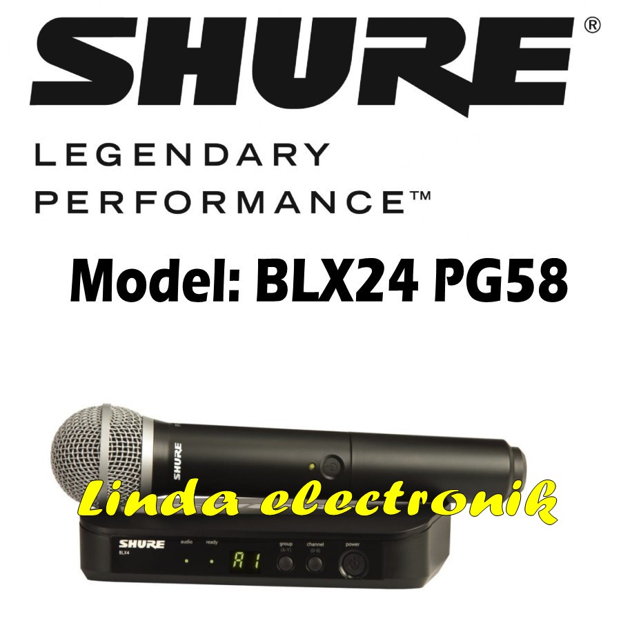 mic wireless shure blx 24 pg58 shure blx24 pg 58 single mic original