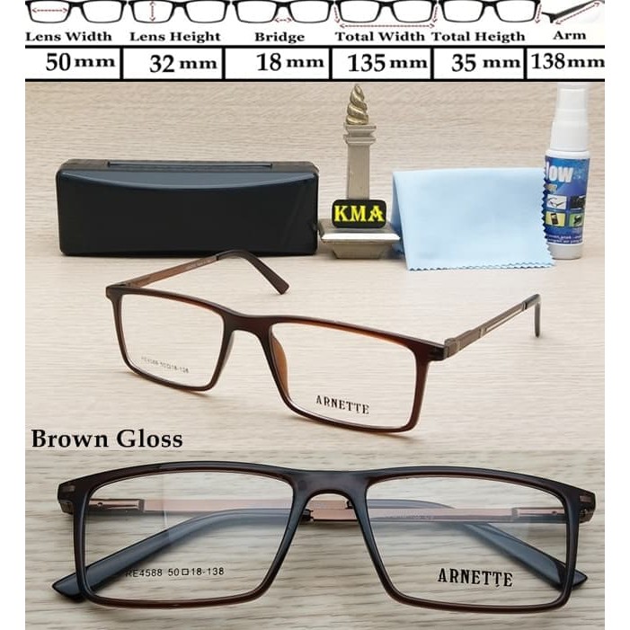 kacamata minus frame ARNETTE frame kacamata unisex frame kotak free lensa anti uv radiasi