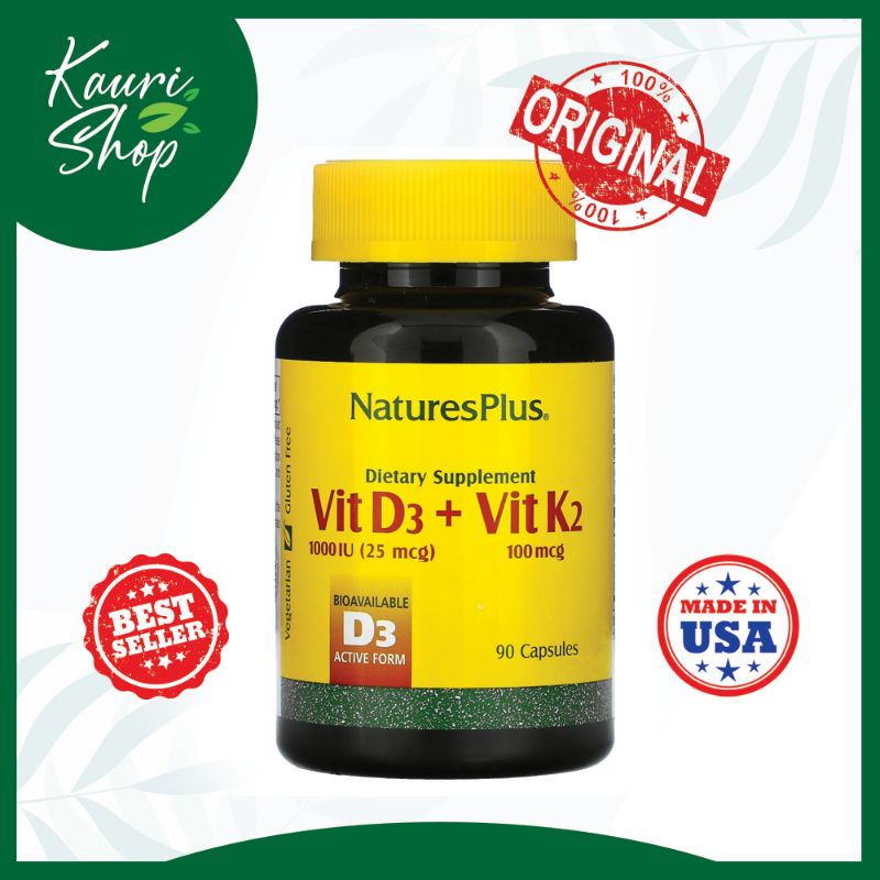 Nature's Plus. Vitamin D3 + K2. isi 90.