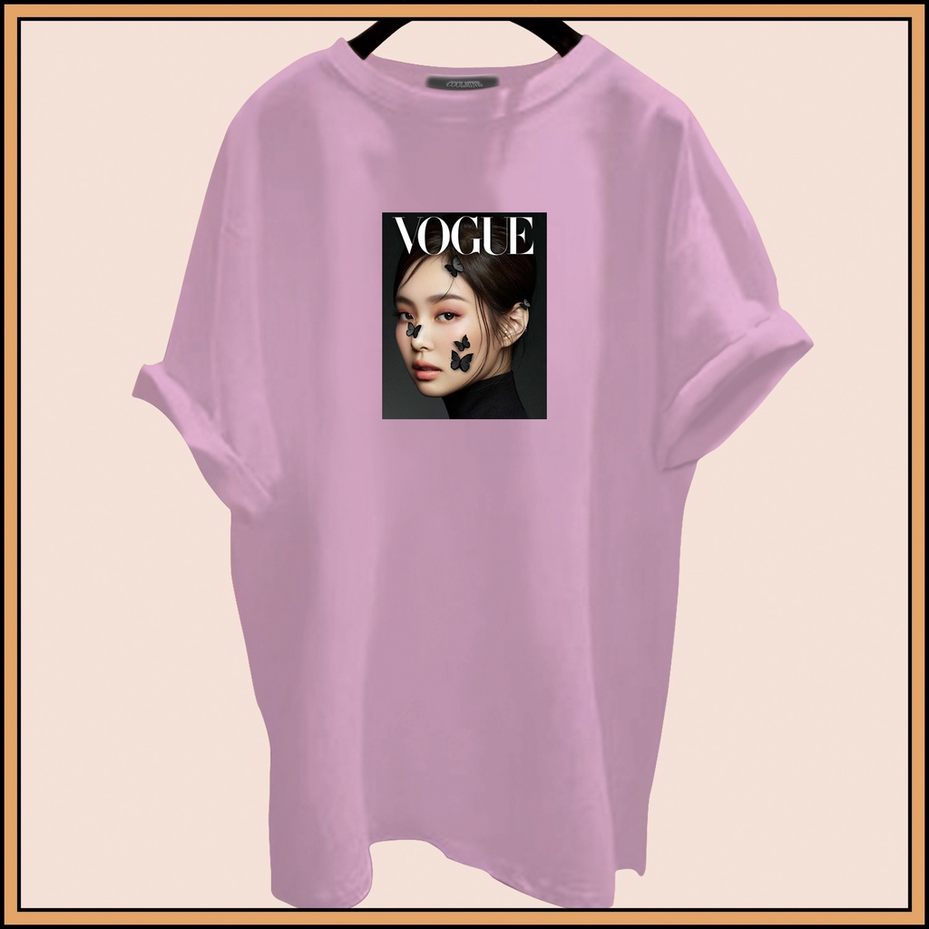 CALVIERO SHOP - BAJU KAOS ATASAN WANITA PRINT VOGUEE JENI LOGO GALAXY PRINT