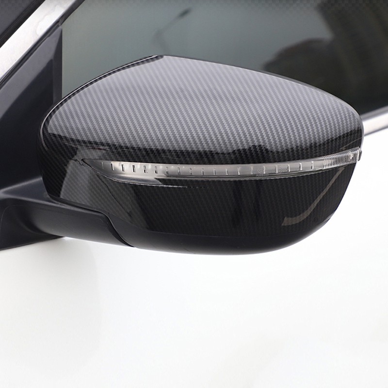 Xuming Pelindung Kaca Spion Pola Serat Karbon, untuk Nissan Serena 2017 2020 Penutup Kaca Spion Samping Mobil Mkv C27