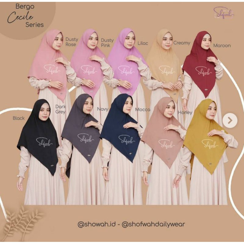 Bergo Cecile Shafwah /Bergo nyaman/Kerudung simpel