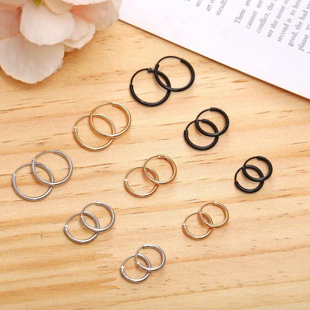 Chookyy Tulang Rawan Tindik Loop Punk Hip Hop Perhiasan Telinga Cincin Anting Hoop