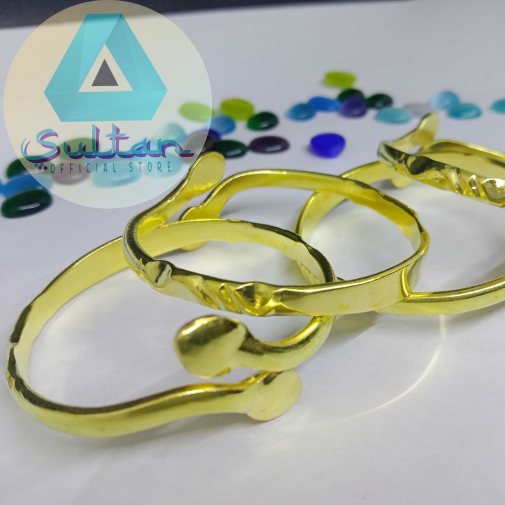 Gelang Bayi Gelang Anak Ukir Nama Berlapis Emas 24k Logam Kuningan Original Motif Love