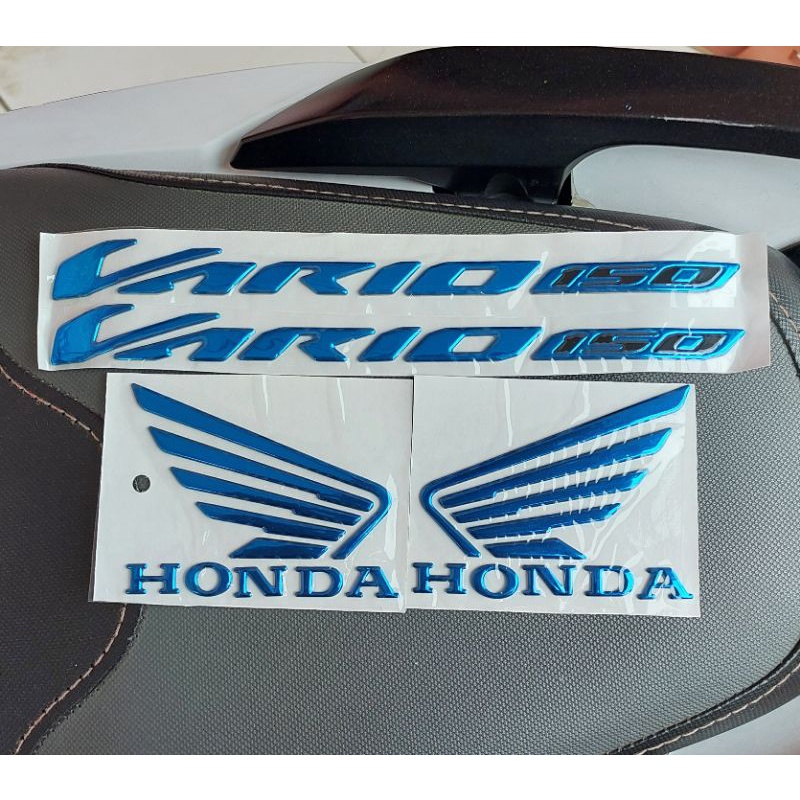 paket emblem vario 150 dan sayap honda biru non ori